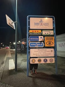 the Saint Louis sign near the border France-Switzerland